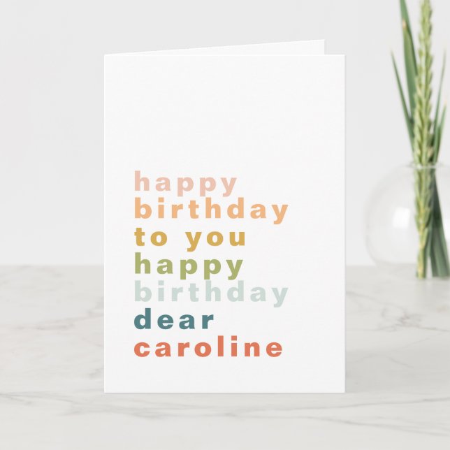 Carte de voeux d'anniversaire colorée personnalisé (Devant)