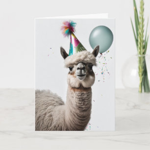 Carte de voeux d'anniversaire d'Alpaca