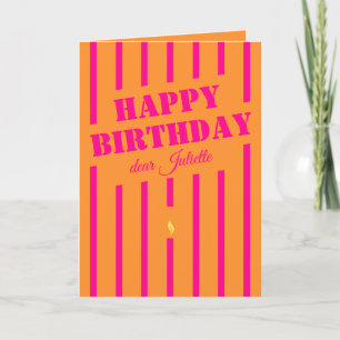 Carte de voeux d'anniversaire d'anniversaire rose 