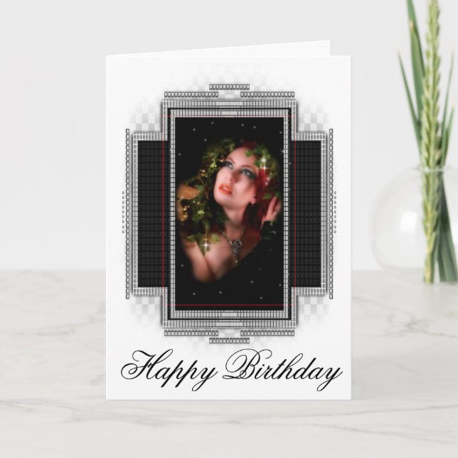 Carte de voeux d'anniversaire de belle femme (Devant)