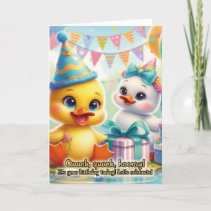 Carte de voeux d'anniversaire de canard adorable