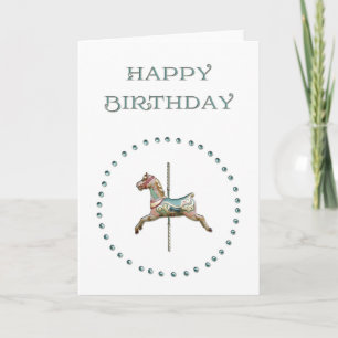 Carte de voeux d'anniversaire de carrousel par le