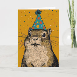 Carte de voeux d'anniversaire de Chipmunk joyeux