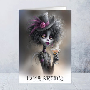 Carte de vœux d'anniversaire de clown gothique