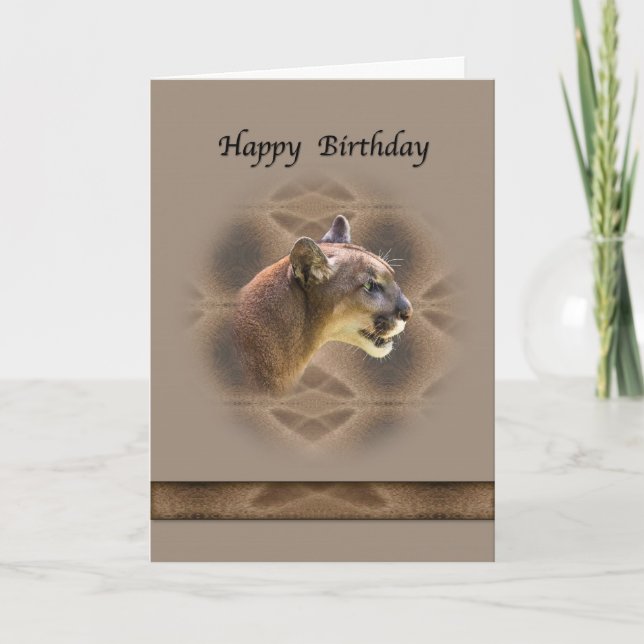 Carte de voeux d'anniversaire de Cougar (Devant)