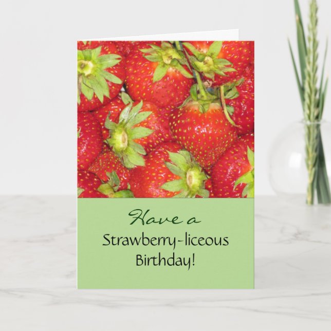 Carte de voeux d'anniversaire de fraises (Devant)