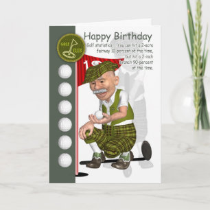 Carte de voeux d'anniversaire de golfer avec Humou