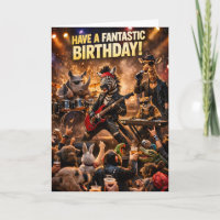 Carte de vœux d'anniversaire de groupe Safari rock