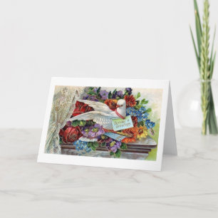 Carte de voeux d'anniversaire de la colombe victor