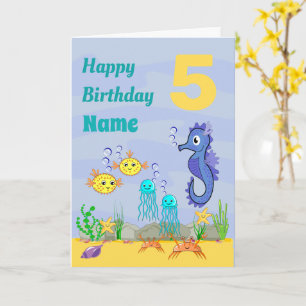 Carte de voeux d'anniversaire de la mer pliée