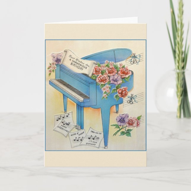 Carte de voeux d'anniversaire de la musique de pia (Devant)