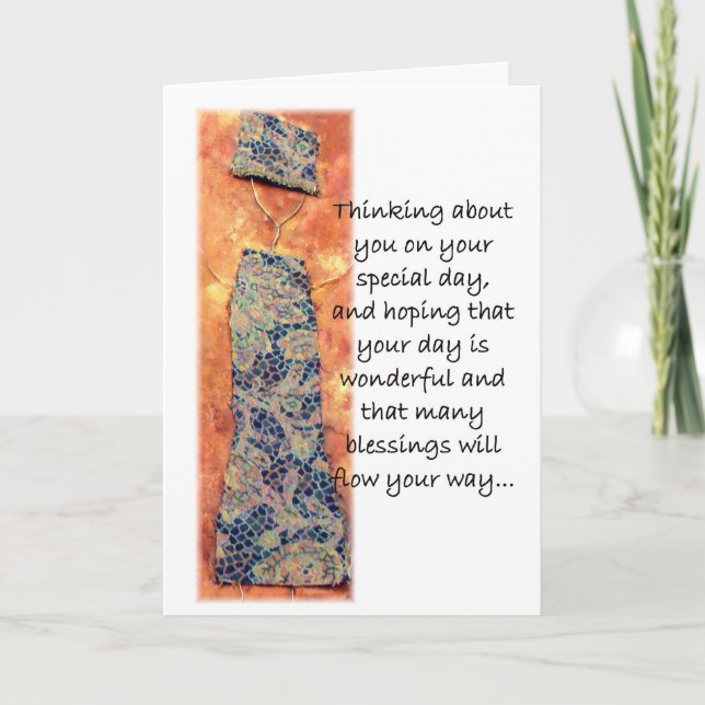 Carte de voeux d'anniversaire de l'art du fil (Devant)