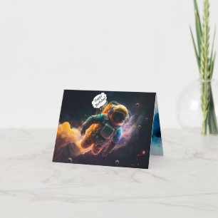 Carte de voeux d'anniversaire de l'astronaute