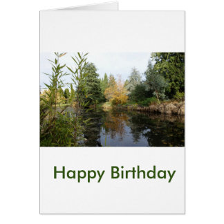 carte de voeux d'anniversaire de l'étang de détent