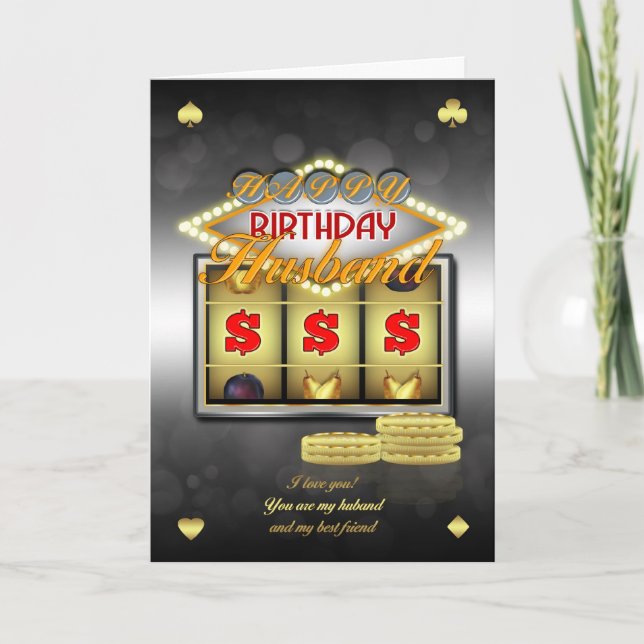 Carte de voeux d'anniversaire de mari avec les (Devant)