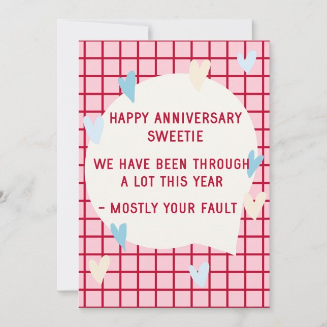 Carte de vœux d'anniversaire de mariage drôle pour (Devant)