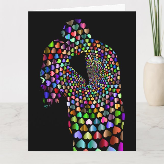 CARTE DE VŒUX D'ANNIVERSAIRE DE MARIAGE KISS (Devant)