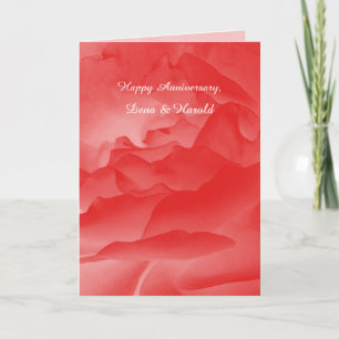 Carte de vœux d'anniversaire de mariage Rose corai