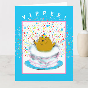 carte de voeux d'anniversaire de marmotte