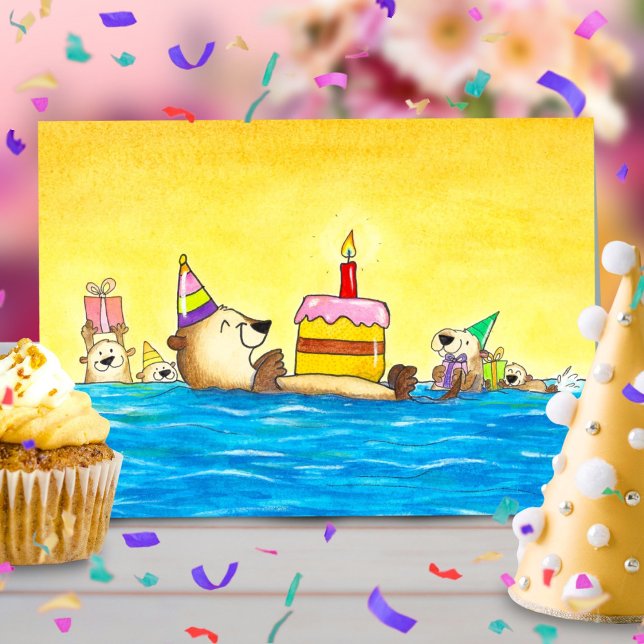 Carte de voeux d'anniversaire de Seaotter (Créateur téléchargé)