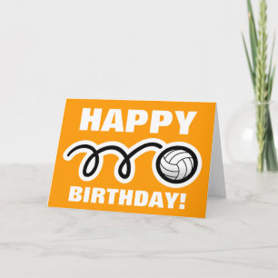 Carte de voeux d'anniversaire de sport   volley-ba