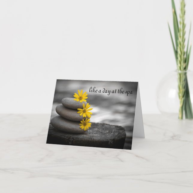 Carte de voeux d'anniversaire de style spa (Devant)