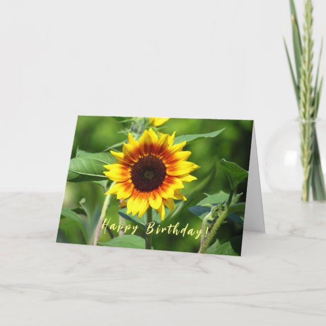 Carte de voeux d'anniversaire de tournesol (Devant)