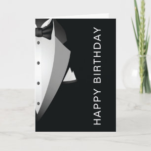 carte de voeux d'anniversaire de tuxedo