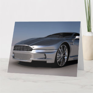 Carte de vœux d'anniversaire de voiture de luxe