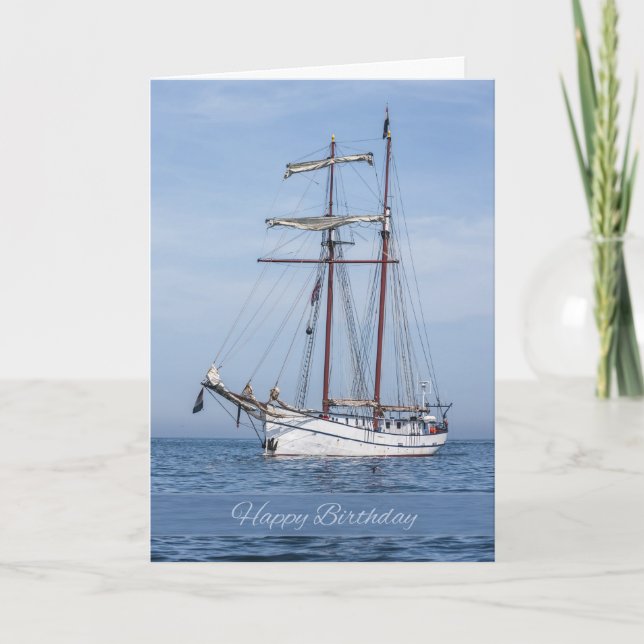 Carte de voeux d'anniversaire de yacht (Devant)