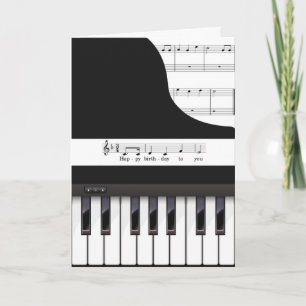 carte de voeux d'anniversaire des clefs de piano