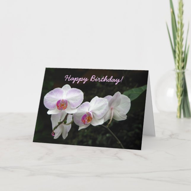 Carte de voeux d'anniversaire d'orchidée (Devant)