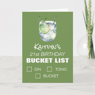 Carte de vœux d'anniversaire drôle Gin et Tonic, L