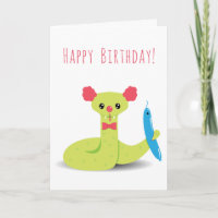 Carte de vœux d'anniversaire drôle serpent clown