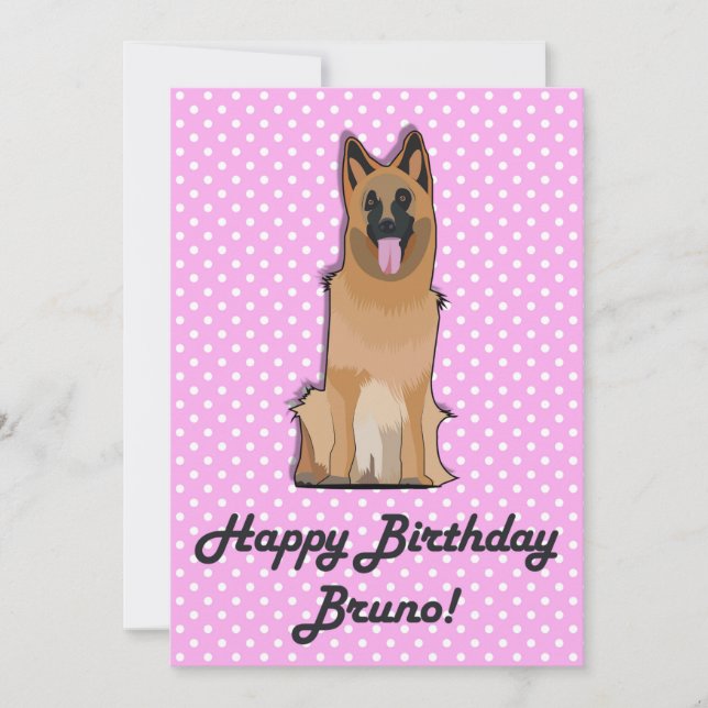 Carte de voeux d'anniversaire du berger allemand (Devant)