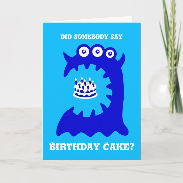 Carte de voeux d'anniversaire du Monstre Bleu (Devant)