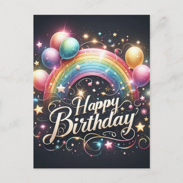 Carte de vœux d'anniversaire élégante (Devant)