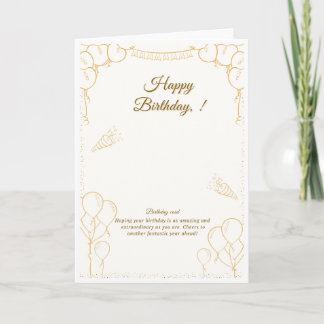 Carte de voeux d'anniversaire élégante et bordée d
