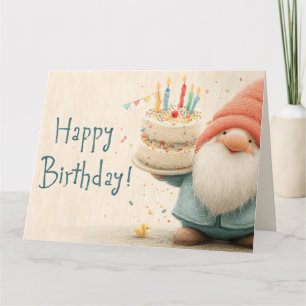 Carte de vœux d'anniversaire fantaisiste : Gnome t