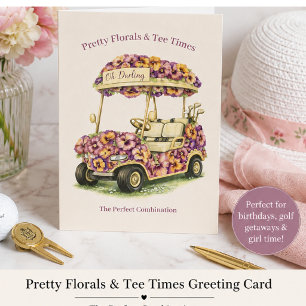 Carte de vœux d'anniversaire Fleurs de voiturette 