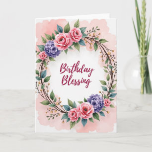 Carte de vœux d'anniversaire florale