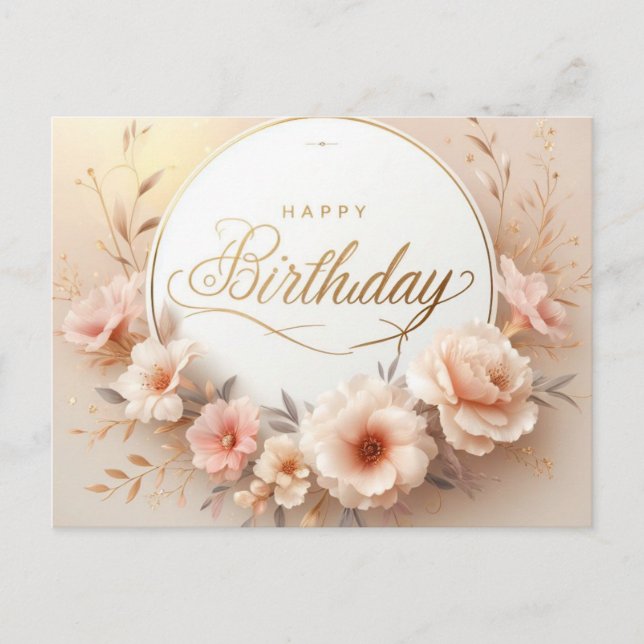 Carte de vœux d'anniversaire florale et vibrante (Devant)