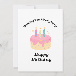 Carte de vœux d'anniversaire gâteau joyeux