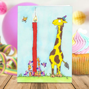 carte de vœux d'anniversaire GIRAFFE par Nicole Ja