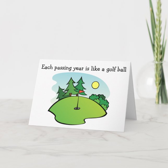 Carte de voeux d'anniversaire GOLF. (Devant)