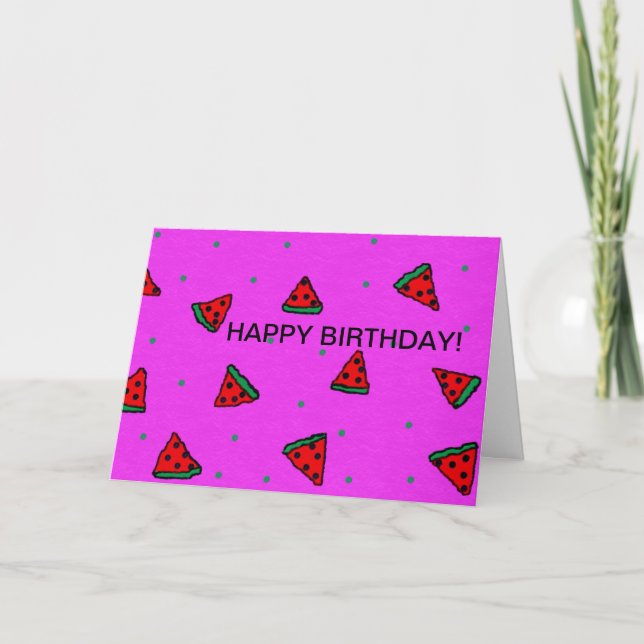 carte de voeux d'anniversaire heureux watermelon d (Devant)