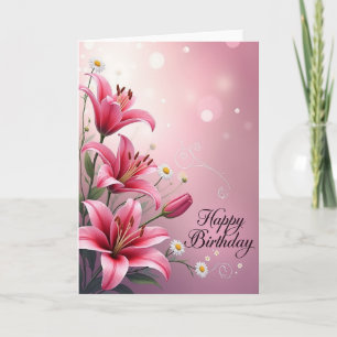 Carte de vœux d'anniversaire Joyeuse Fleur