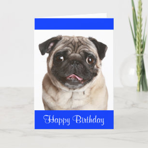 Carte de voeux d'anniversaire joyeux Carlin Chien 