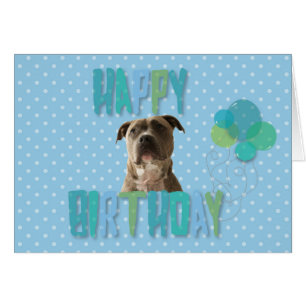 Carte de voeux d'anniversaire joyeux Pibull Dog