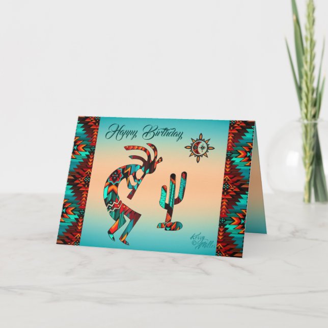 Carte de voeux d'anniversaire Kokopelli (Devant)